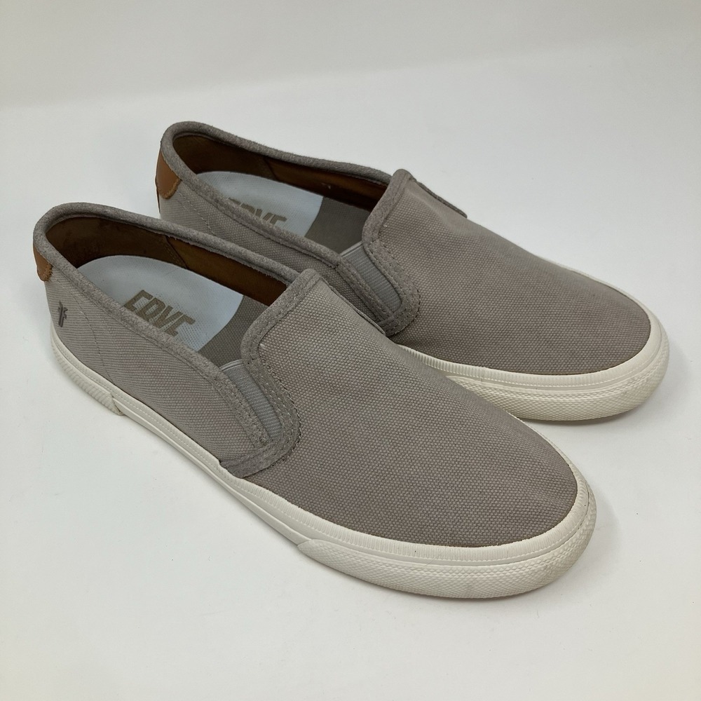 FRYE Ivy Canvas Slip On Sneakers Womens Size 7.5 M Grey Low Top Shoes 3470065